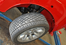 Classic Mini Cooper wheels fitted