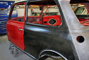 New rear panels welded into place on the Mini Sportspack