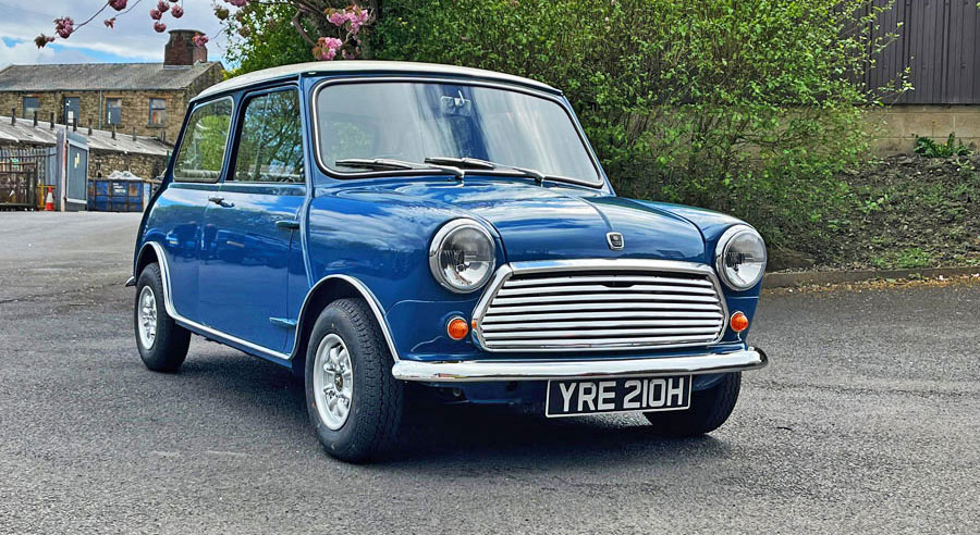 b-and-c-drivers-side-front Mk2 Mini Cooper, fitted with 10" steel wheels to keep that classic look.