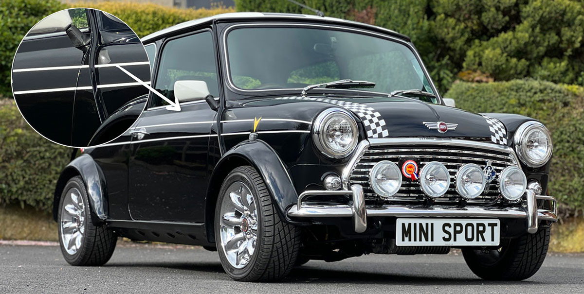 A fully restored Mini Cooper S5 LE, at Mini Sport Ltd