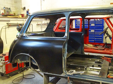New classic Mini rear panel fitted