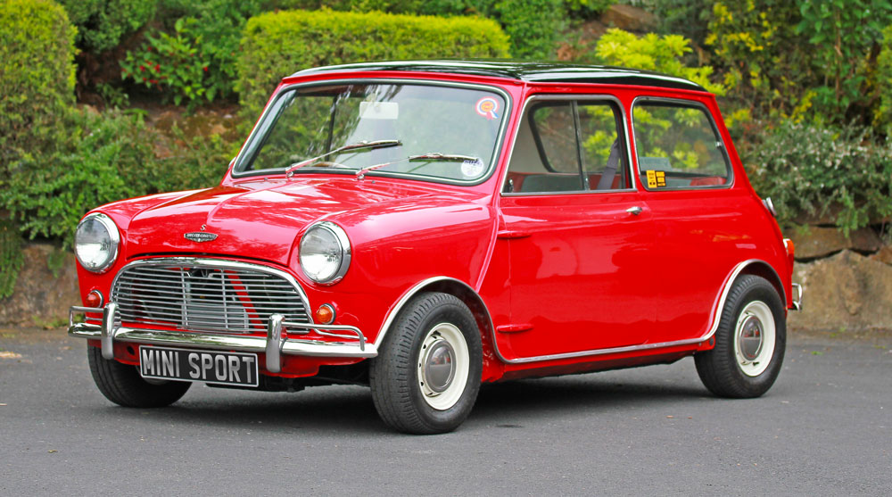 A classic Austin Mini restored at Mini Sport Ltd