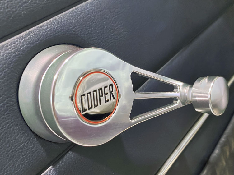 Cooper window winder, fitted onto a classic Mini EV Conversion.
