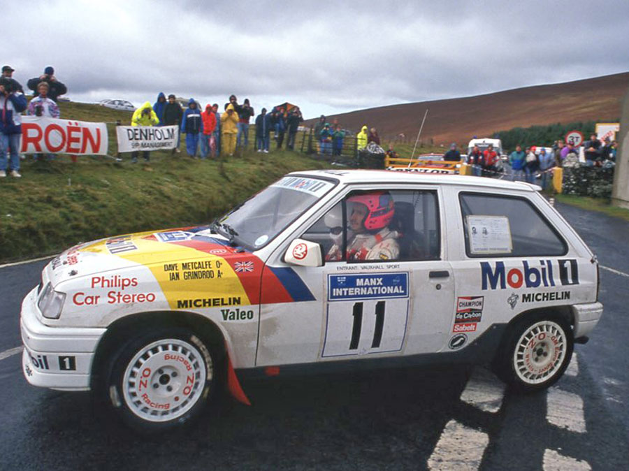Dave Metcalfe In the Nova Astra, at the manx rally.