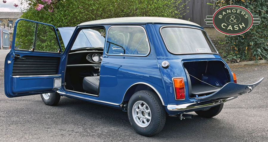 Rear of the Mk2 Mini Cooper restored by the specialists at Mini Sport.