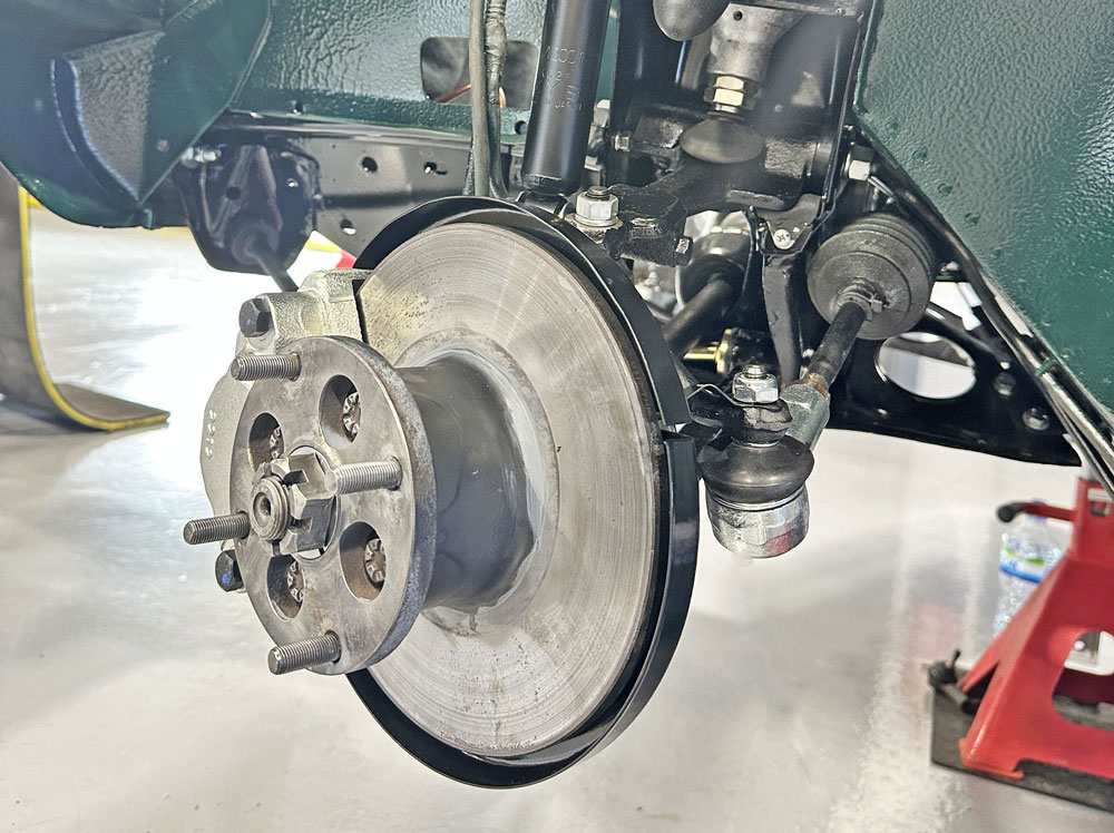 Front suspension fitted to Mini
