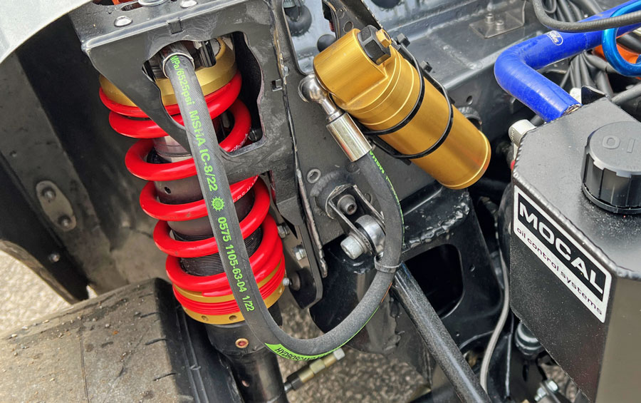 A new Mini Suspension system fitted into the R1 Engine Conversion Mini.