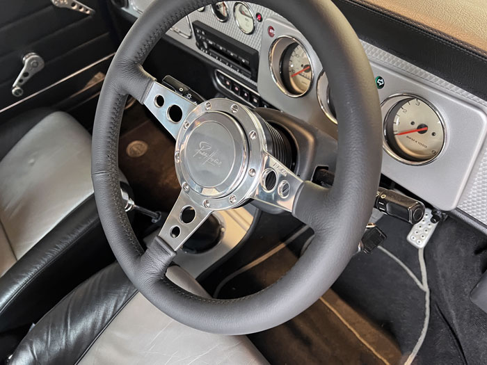 A Moto Lita Steering Wheel, on the Mini Sport R Range Boss Kit.