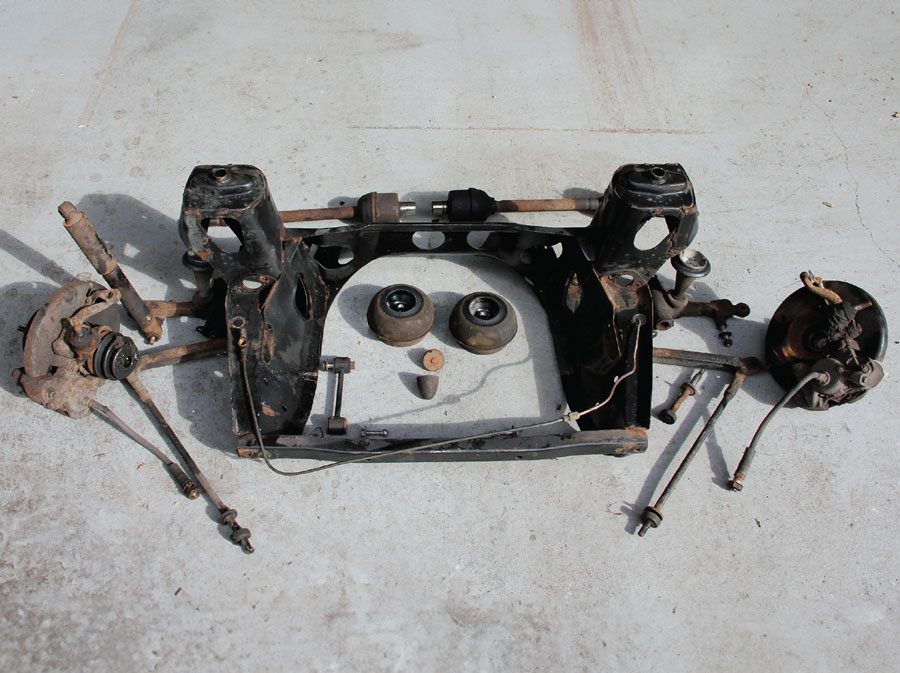 Original Mini Subframe with the stripped components
