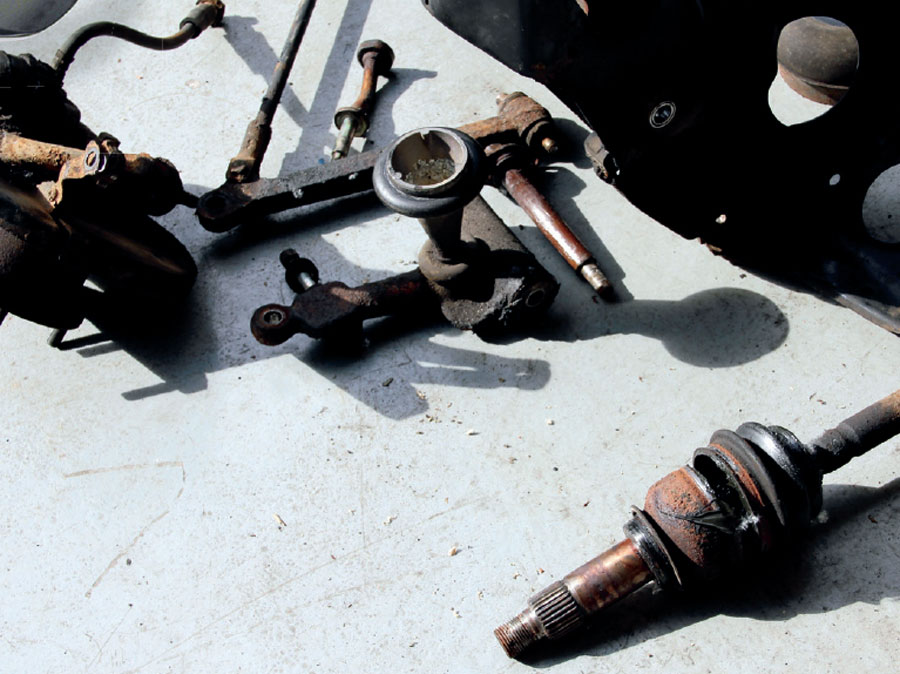 Mini Suspension parts including outer CV Joints that will be replaced due to wear