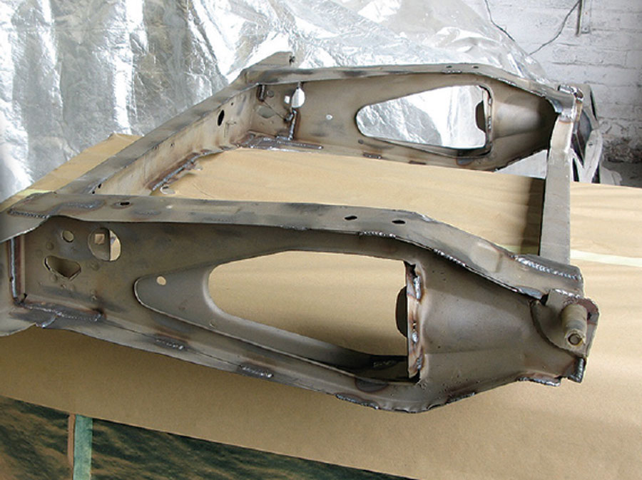 Mini subframe after being shotblasted