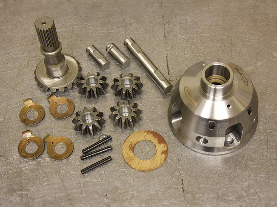 Disassembled 4 pin differential for classic mini.