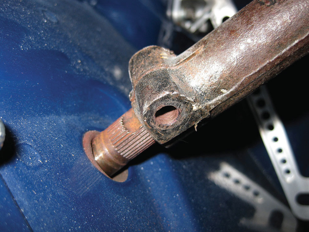 Steering column being connected to the steering rack.