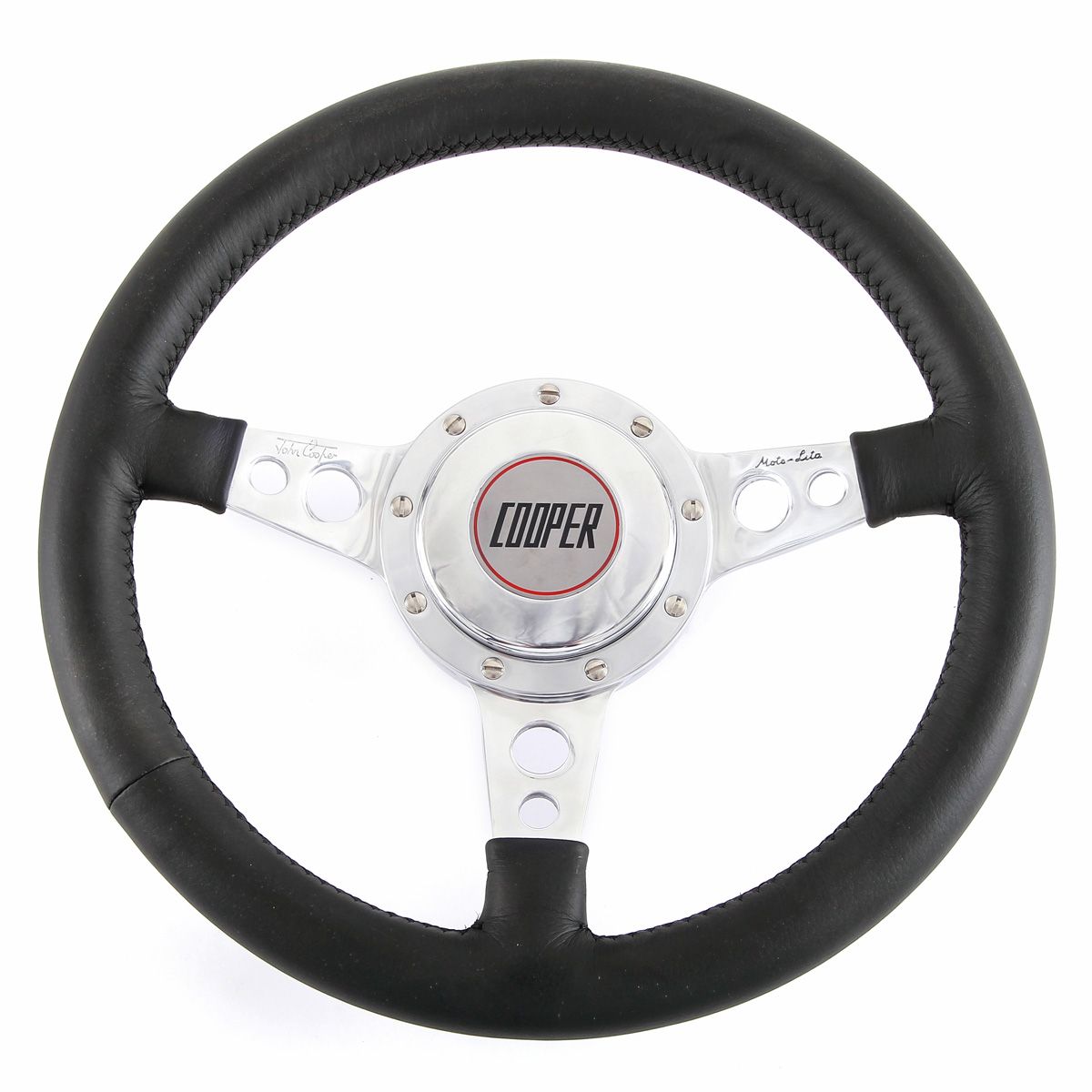 Leather cooper wooden steering wheel for mini