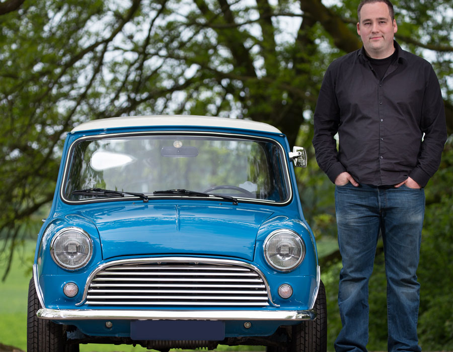 Ronald Broeren stood with his classic Mini