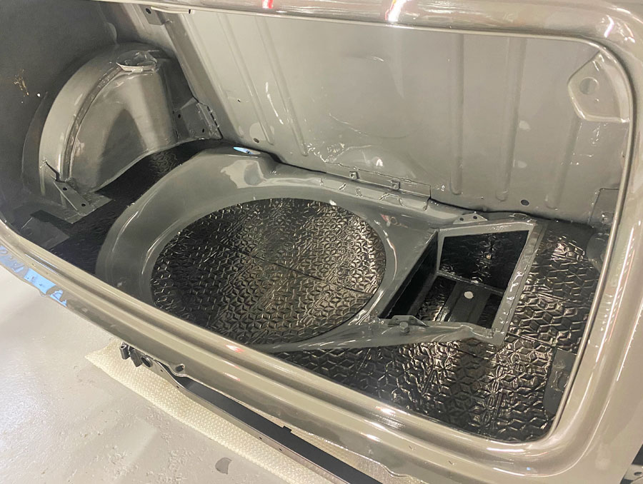 Ultimate sound proofing for Classic Mini by Mini Sport fitted to the boot area on 'Spectre' Mini EV